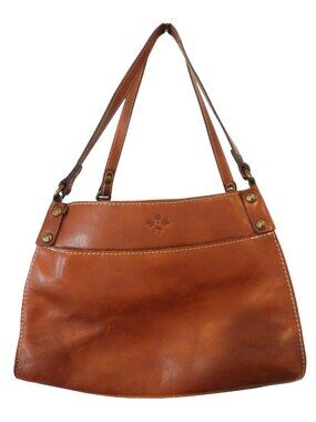 Patricia Nash Brown Leather Shoulder Bag Purse Magnetic Snap Closure READ